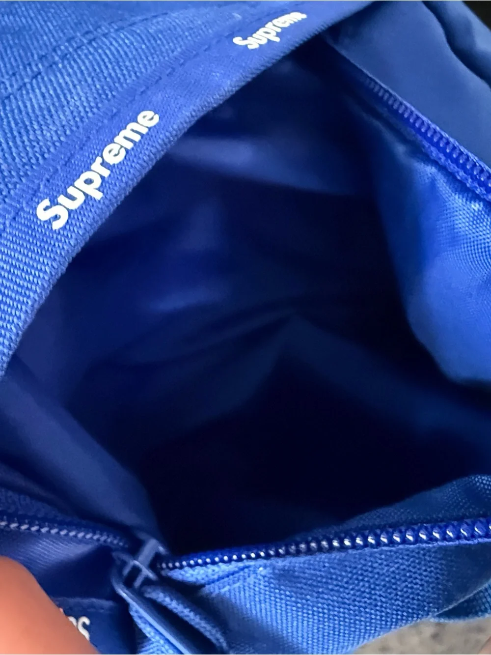 Supreme Royal Blue Cordura Duffel Bag with White Accents